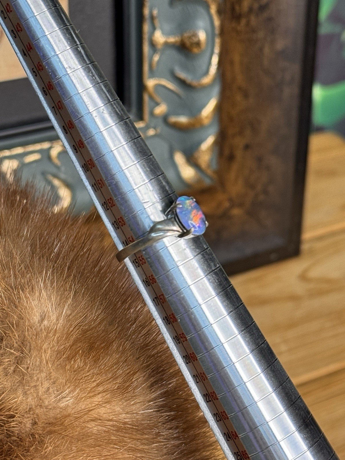 Sterling Silver Lab Opal Solitaire Ring Oval Fire… - image 8