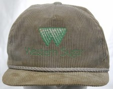 Vintage Western Sugar Cooperative Corduroy Hat Imperial Headwear Cap Made in USA