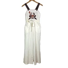 🔥RARE Vintage Young Edwardian 70s Wide Leg Overalls Jumpsuit Pockets size small