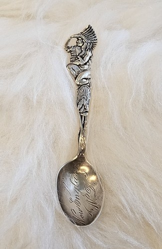 Paye & Baker Antique Sterling Silver Tea Spoon Featuring Native American Design