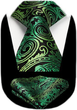 Ties for Men Paisley Tie and Pocket Square Woven Classic Floral Mens Ties Handke