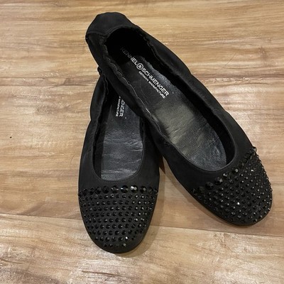 Women's Black Kennel Schmenger Ballet Flats, Crystals, Embellished,5.5 UK (8 US)