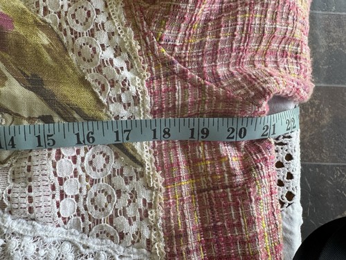 Upcycled ~ Easy Spirit ~ PINK TWEED JACKET ~ Embellised Patches Boho Hippie M/L - Picture 10 of 15