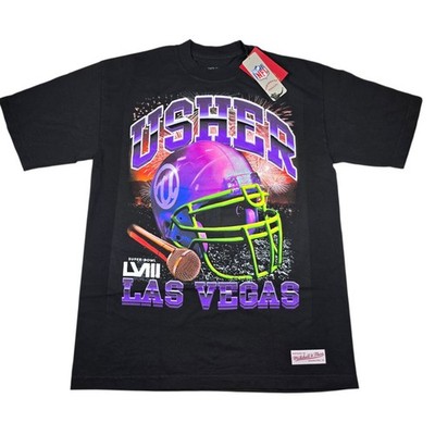NWT Mitchell & Ness Usher × NFL Super Bowl LVIII Event Night Black Shirt Men's M