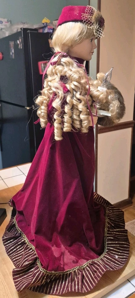 De colección 1996 Telco Motion-ettes 26" Victoriano Niña y Niño Carrito Animado Navidad Foto 2 de 4