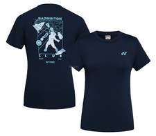 YONEX 26S/S Women's Badminton T-Shirts Sports Training Top Tee Navy 269TR008F