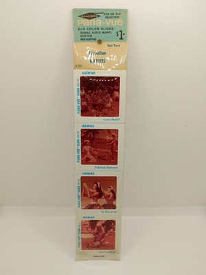 Vintage Pana Vue Slides - Hawaii Natives Dancers Feast 