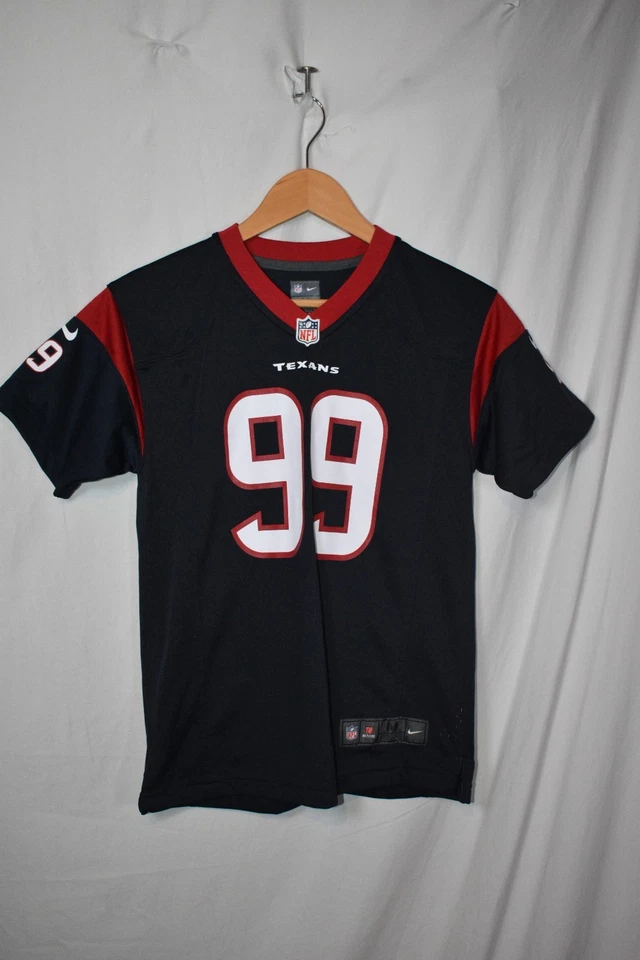 Camiseta deportiva juvenil Nike Houston Texans J.J. Watt #99 mediana 10/12 NFL sobre el campo azul marino Foto 3 de 4