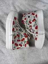 Lift Platform Converse Chuck Taylor All Star Shoes Womens 8 Cherries A08096C