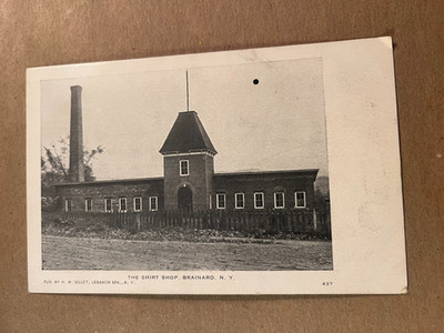 VINTAGE UNUSED POSTCARD - THE SHIRT SHOP, BRAINARD, N.Y.