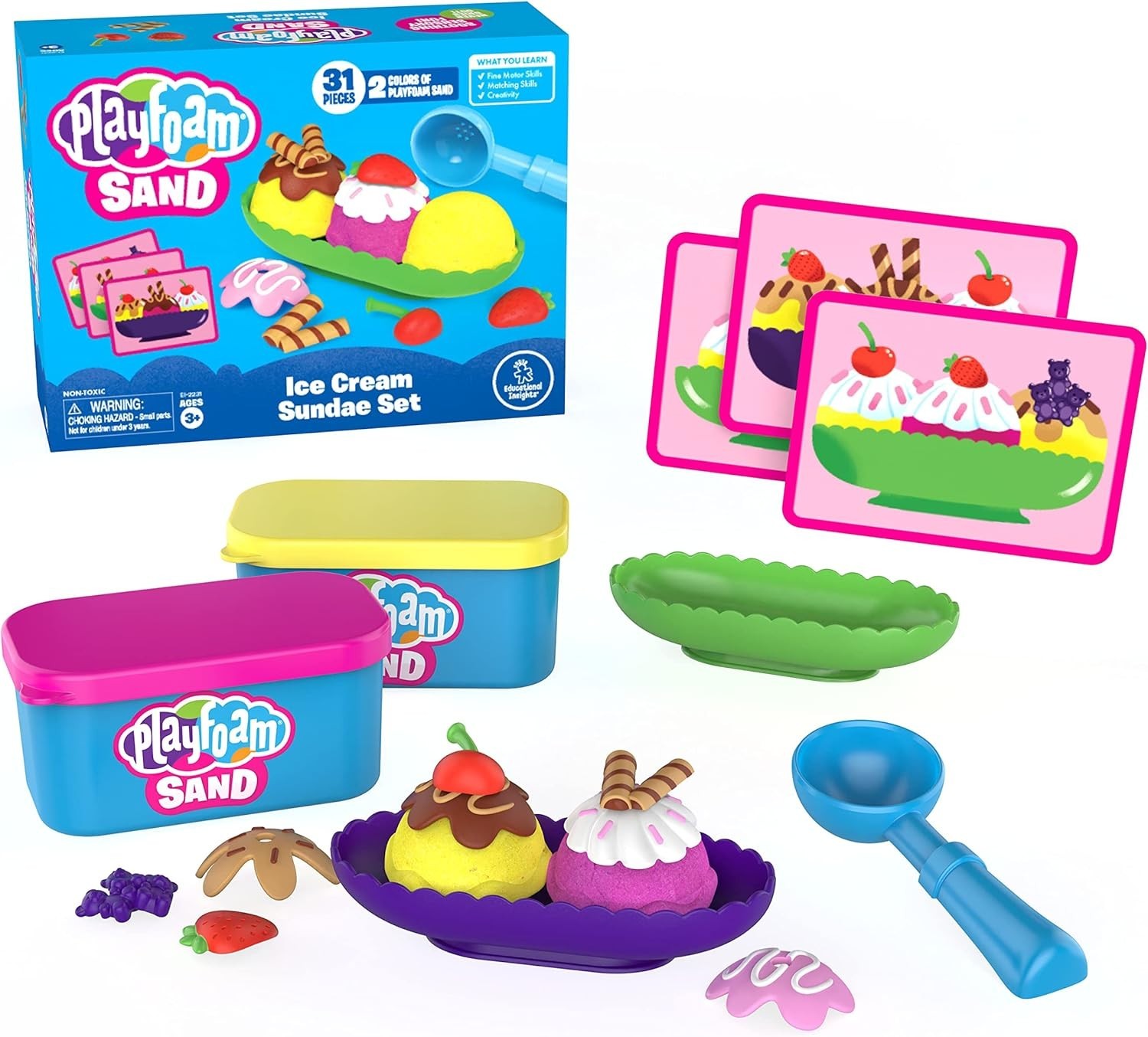 Educational Insights Playfoam Sand Ice Cream Sundae Set Play Sand, Sensory Toy
