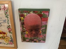 Mixed Media Collage Picture. Handmade Hanging New Art.