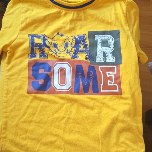 Disney Lion King Simba "Roar Some" Boys Graphic Tee Size 4 Yellow Cotton