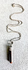 Vtg TIGER EYE CRYSTAL PENDANT in Artisan Sterling Silver + 17" STERLING CHAIN — photo 5