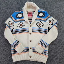 EDC Brand Sweater Women Medium Aztec Southwestern Shawl Collar Knit Colorful