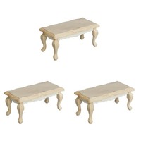 3 Pieces MöBel Puppenstube Puppenhaus Set Teetisch FüR Wohnzimmer