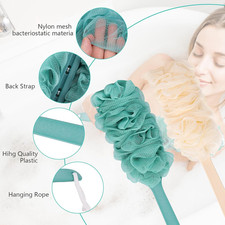 2Pack Back Scrubber for Shower Loofah with Long Handle, Shower Brush for Body...