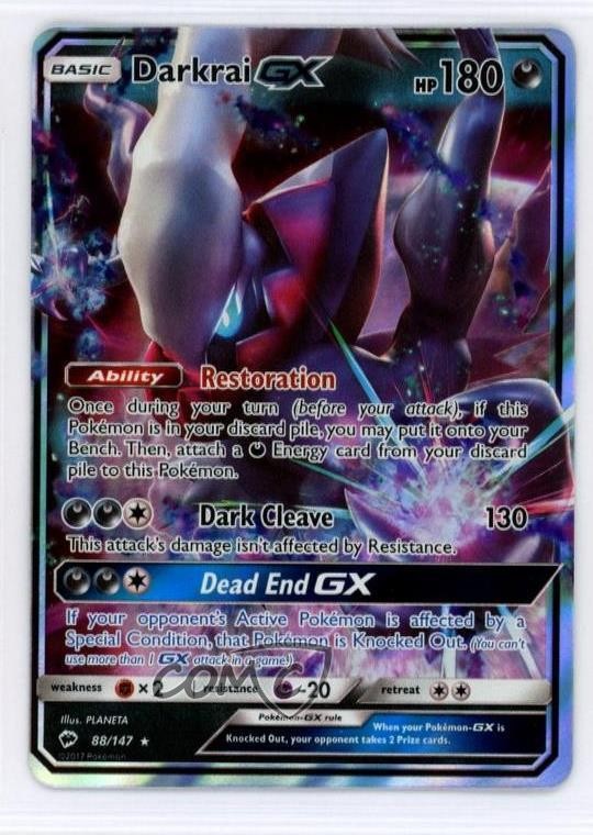Darkrai GX Pokemon Sun & Moon Burning Shadows #88
