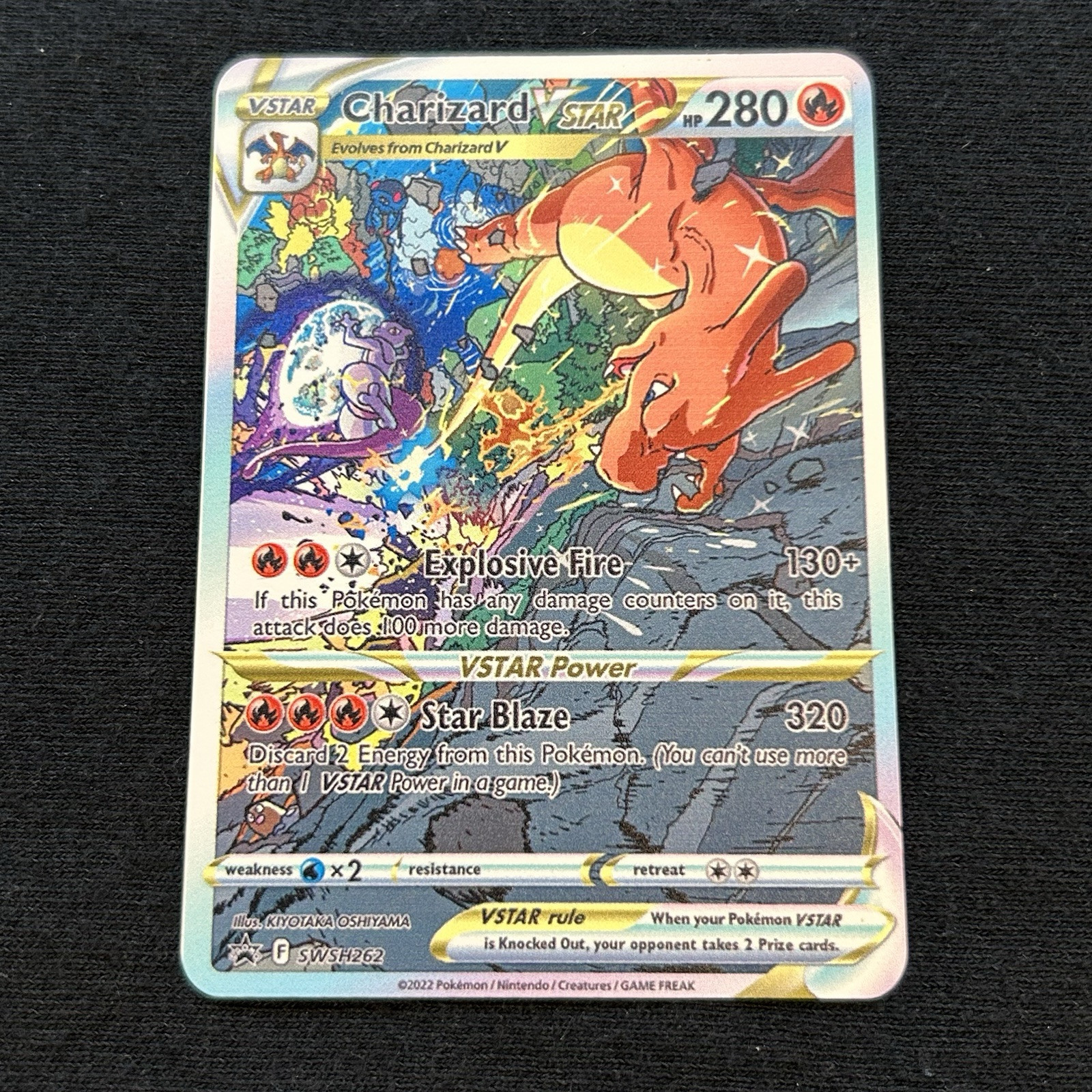 🔥 Gold Metal Charizard VSTAR SWSH262 Fan Art Card Collectible/Gift/Display🔥