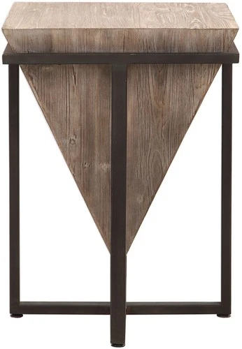 Uttermost 24864 Bertrand 18-1/4"L Iron and Fir Wood Accent Table - Bronze - Picture 4 of 4