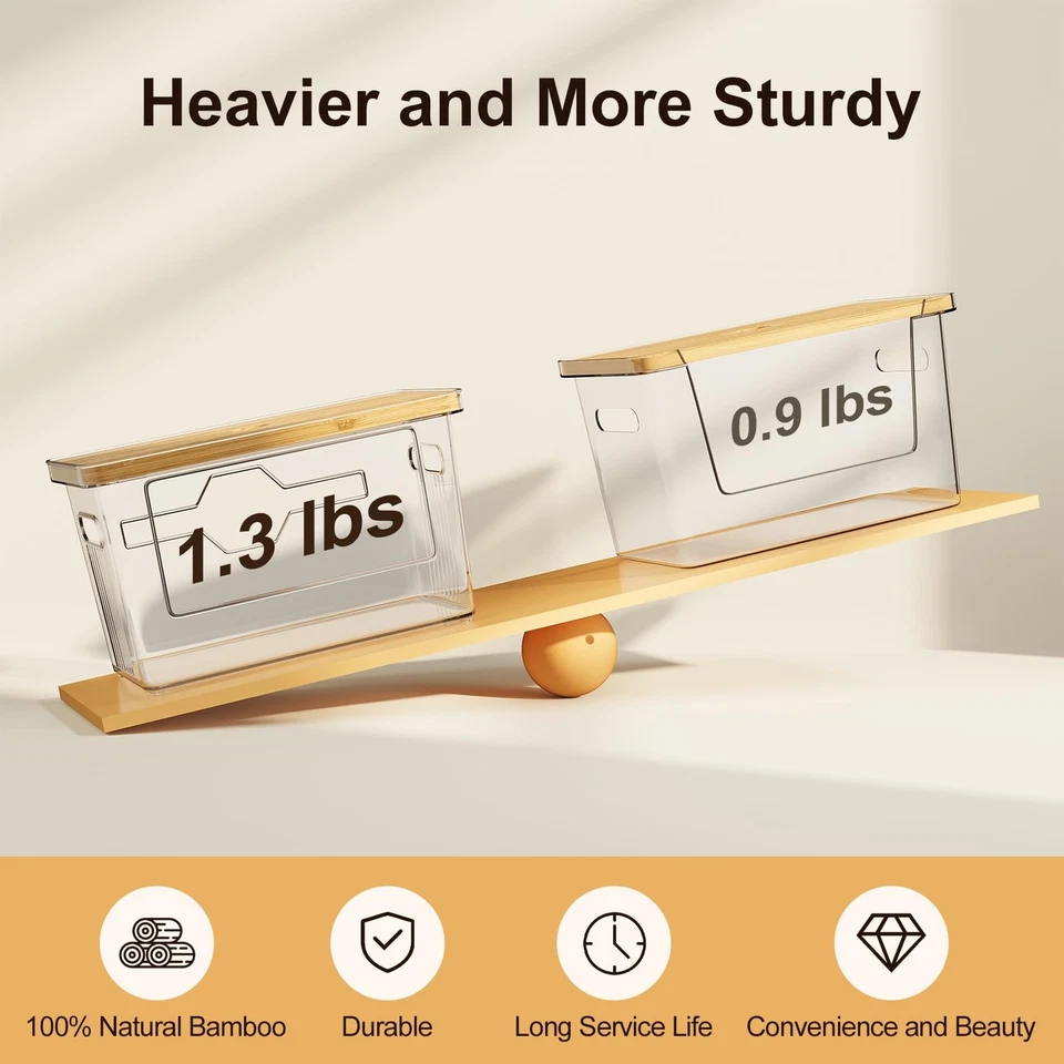 Paquete de 2 soportes para bolsas de basura con tapa de bambú, rollo dispensador de bolsas de basura apilables H... Foto 3 de 4