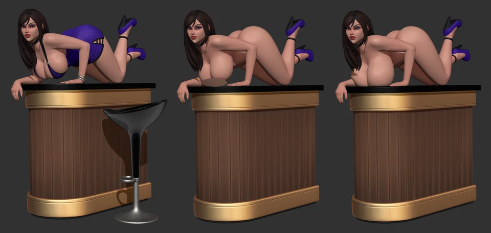 Texelion Tifa Blue Dress Fan Art 3D Resin Multi Scale NSFW Figure - Image 2 of 2