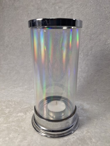 Firefly Rainbow Prism Glass Hurricane Candle Holder For Small Votives/Tea Lights
