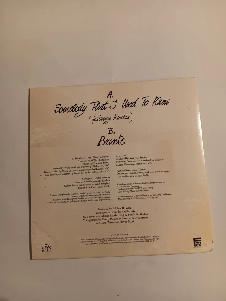 Gotye Somebody That I Used to Know Single 7'' Vinyl Record - Image 4 of 4