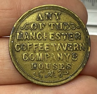 MAN HESTER COFFEE TAVERN PENNYWORTH OF REFRESHMENT TOKEN