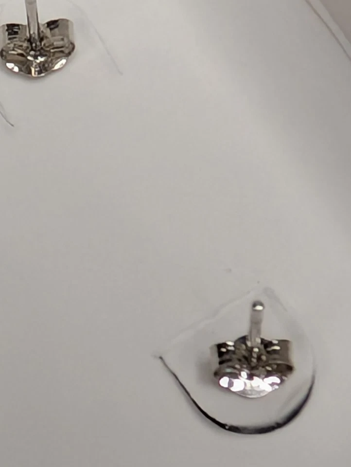 Juego de pendientes vintage de oro blanco de 14k y perlas de diamantes amarillos en caja Foto 4 de 4