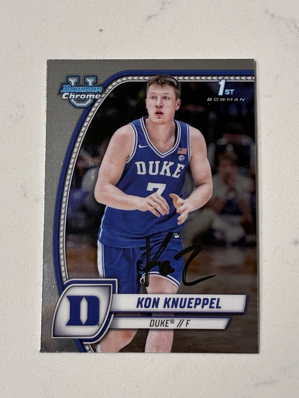 2024-25 Bowman University Chrome Kon Knueppel 1st RC IN PERSON AUTO
