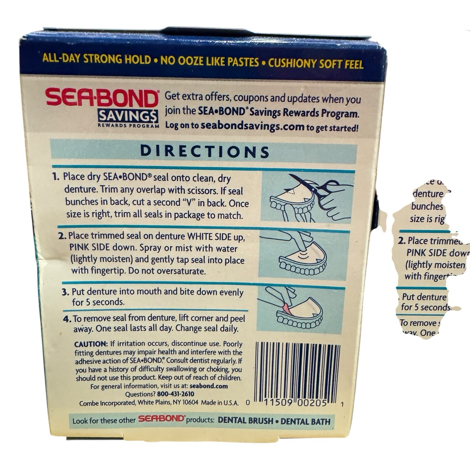 Sea Bond Upper Adhesive Denture Seals Original Lot of 2 Boxes = 60 Uppers