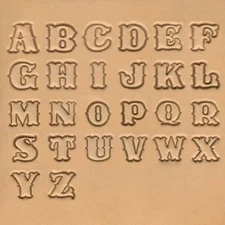 1" (25.4mm) Western Style Upper Case Alphabet Leather Stamp Set 8132-00