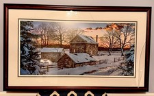 Richard Bollinger Limited Edition Signed Framed Winter Farm Print