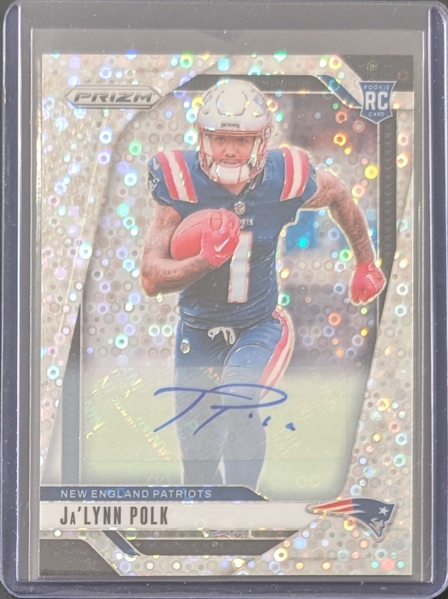 2024 Panini Prizm Ja’Lynn Polk No Huddle AUTO AUTOGRAPH RC Rookie Patriots 🏈