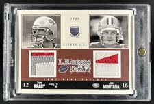 2004 Fleer Skybox Tom Brady Joe Montana L.E.Gends Of The Draft Jersey #/10