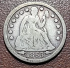 1853 Seated Liberty Dime Arrows VG Very Good Orig. Toning No Issues Type Coin