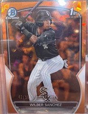 2023 Bowman Sapphire Edition - Chrome Prospects Wilber Sanchez #BCP-6 Orange /50