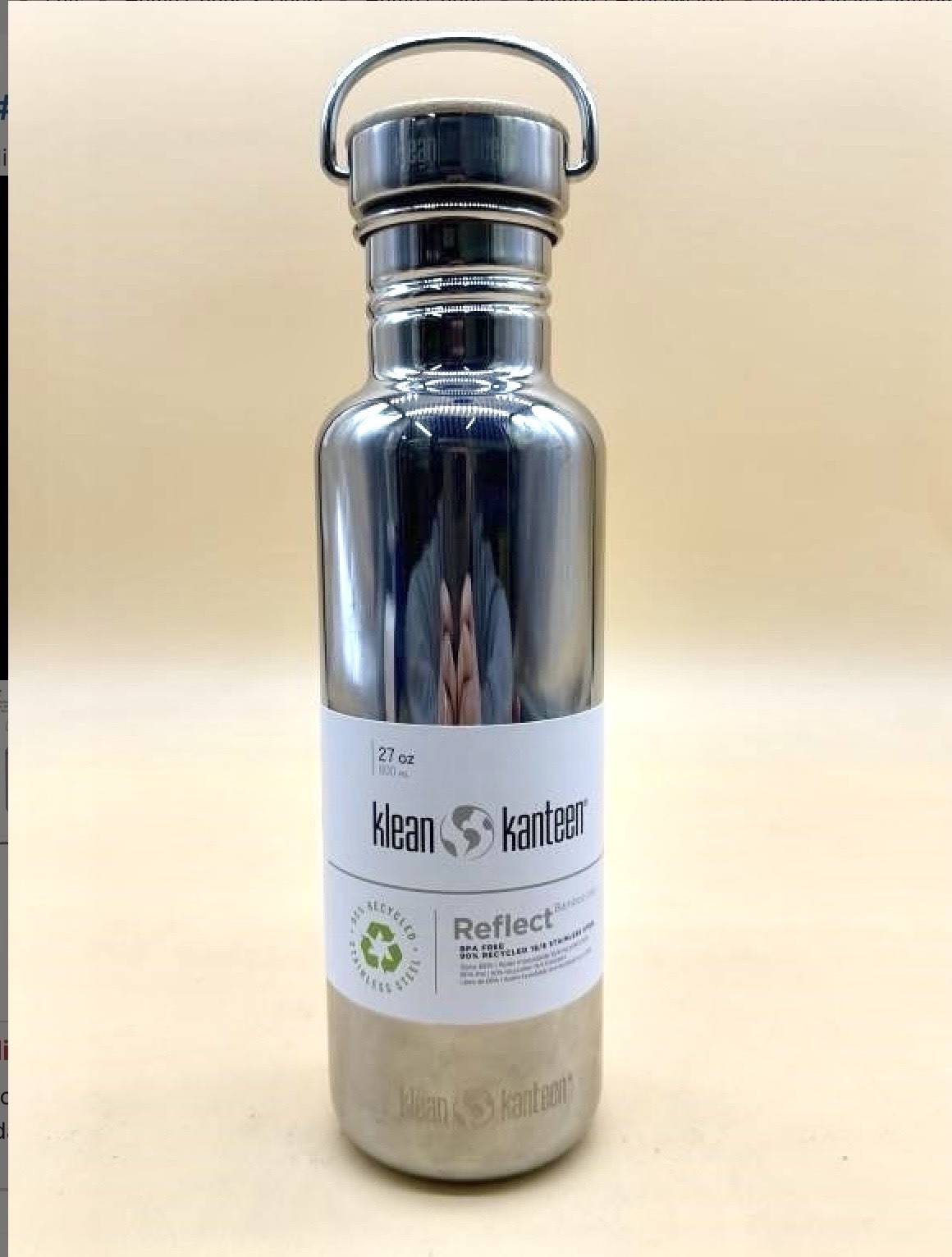 NEW Klean 27Oz Reflexive Mirrored Stainless Water Bottle, Ba