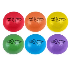 Rhino Skin Dodgeball Set, 6 Foam Balls with Grip, Low Bounce & Mesh Bag