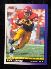 1991 Score Ricky Ervins Rookie Football Card #582 Running Back USC Redskins NFL