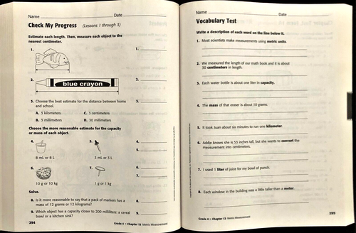 4th Grade - MY MATH - ASSESSMENT MASTERS - TEACHER'S EDITION (2013, McGraw-Hill) - Picture 10 of 12