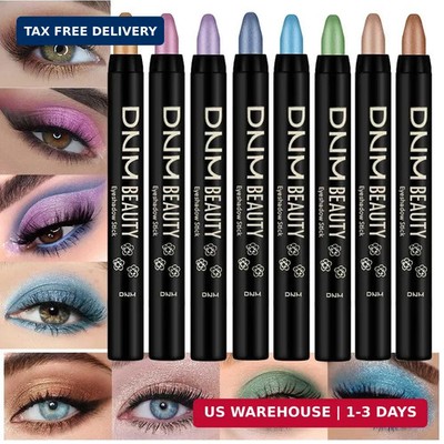 Glitter Eyeshadow Stick Set 8Pcs Cream Shimmer Liner Pencils Desert Mocha Gold ,