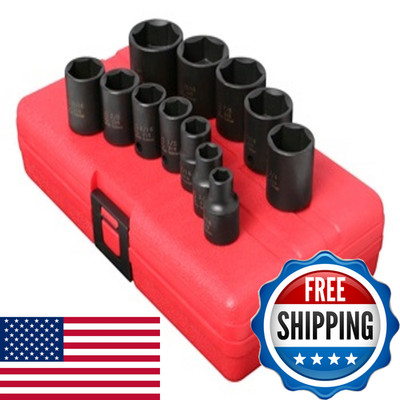 Sunex Tools Sunex 3360 3/8-Inch Drive Standard Fractional Socket Impact Set
