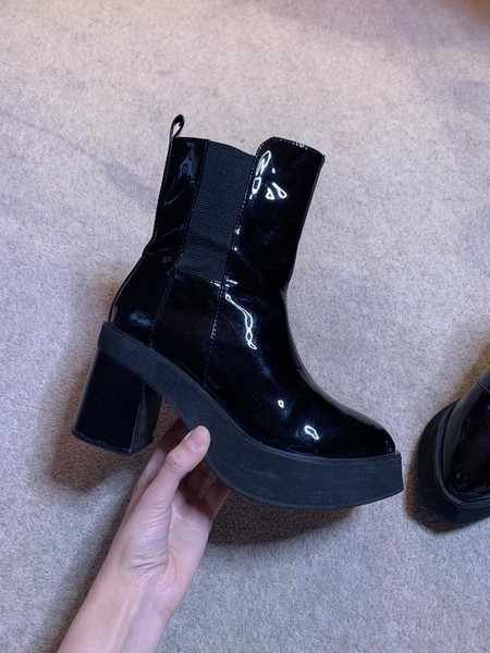Women Alexander Wang Boots Black Leather 37.5