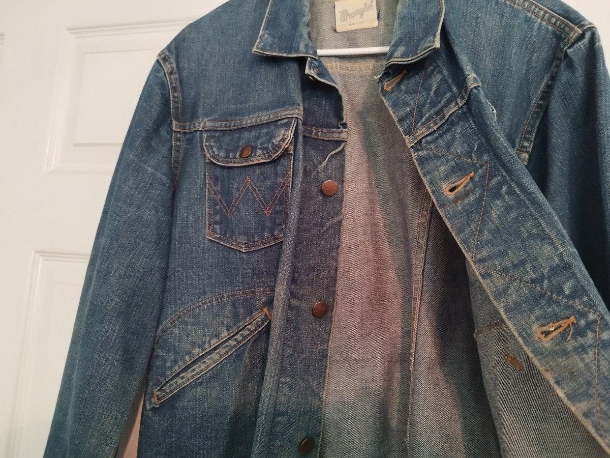 Vintage Wrangler 124MJ Selvedge Denim Jacket USA Made Preowned Sz