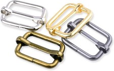 25 Pack 1 Inch Metal Adjustable Slide Buckles Tri-Glide Rectangle Adjuster Su...