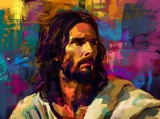 Jesus Art Vibrant Bold Abstract Home Decor Wall Art Canvas Prints Painting 261