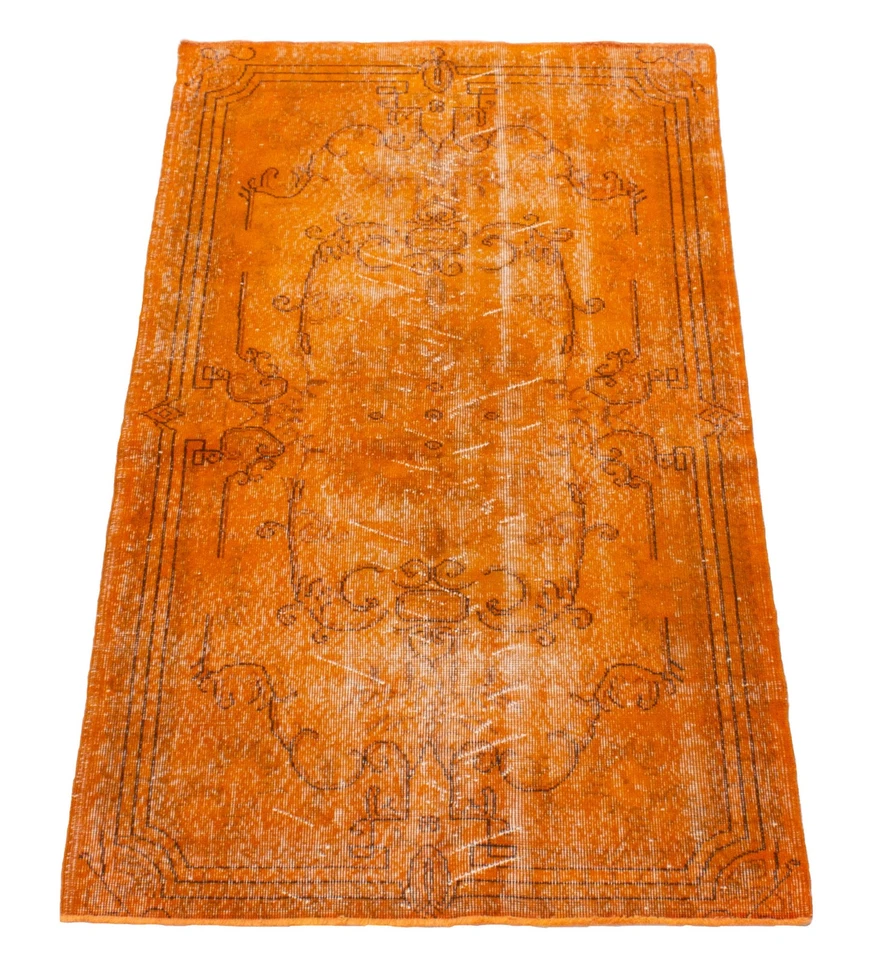 Alfombra oriental vintage anudada a mano alfombra tradicional de lana de 3'10" x 6'8" Foto 3 de 4