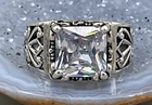 Vintage Silpada Sterling Silver UPTOWN Fleur de Lis CZ Ring R0981 Size 8